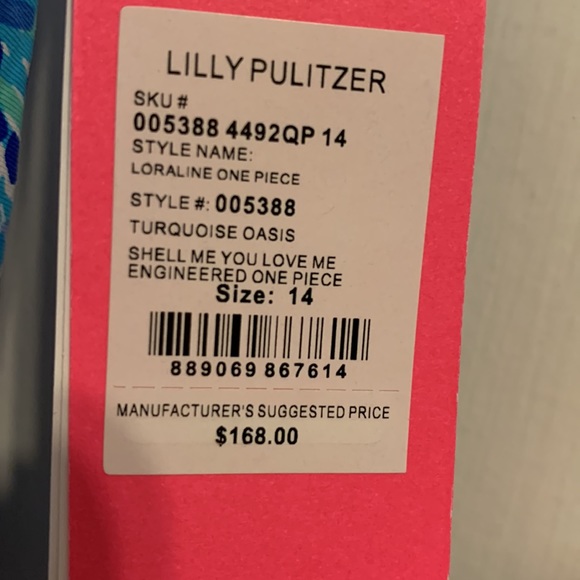 Loraline One-Piece Swimsuit - Turquoise Oasis Shell Me You Love Me Engineered 14 - Picture 7 of 8